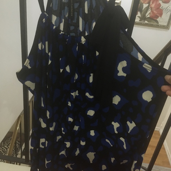 2 Halter tops for $40 altogether. One in cobalt blue pattern, other black/white - Picture 3 of 5